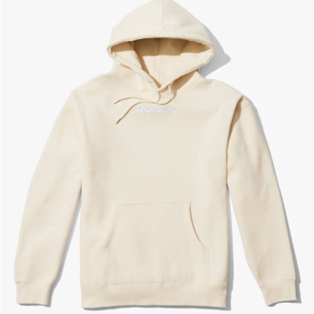 Glossier Limited Edition Embroidered Cream Hoodie